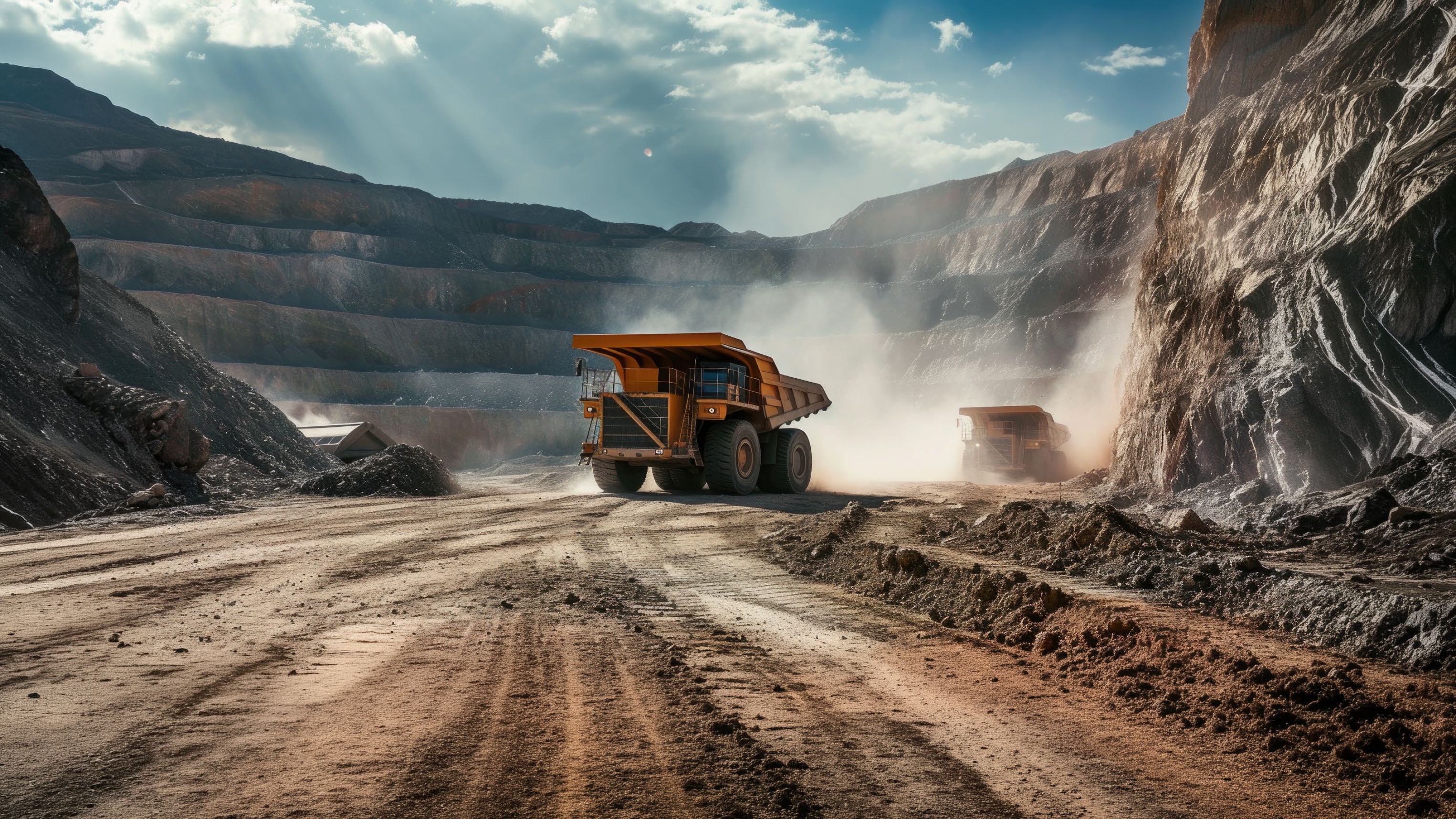 Large mining truck at an open-pit site